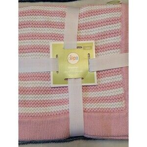 NWT Circo Baby Blanket Pink/White Stripes 100% Organic Cotton 2013